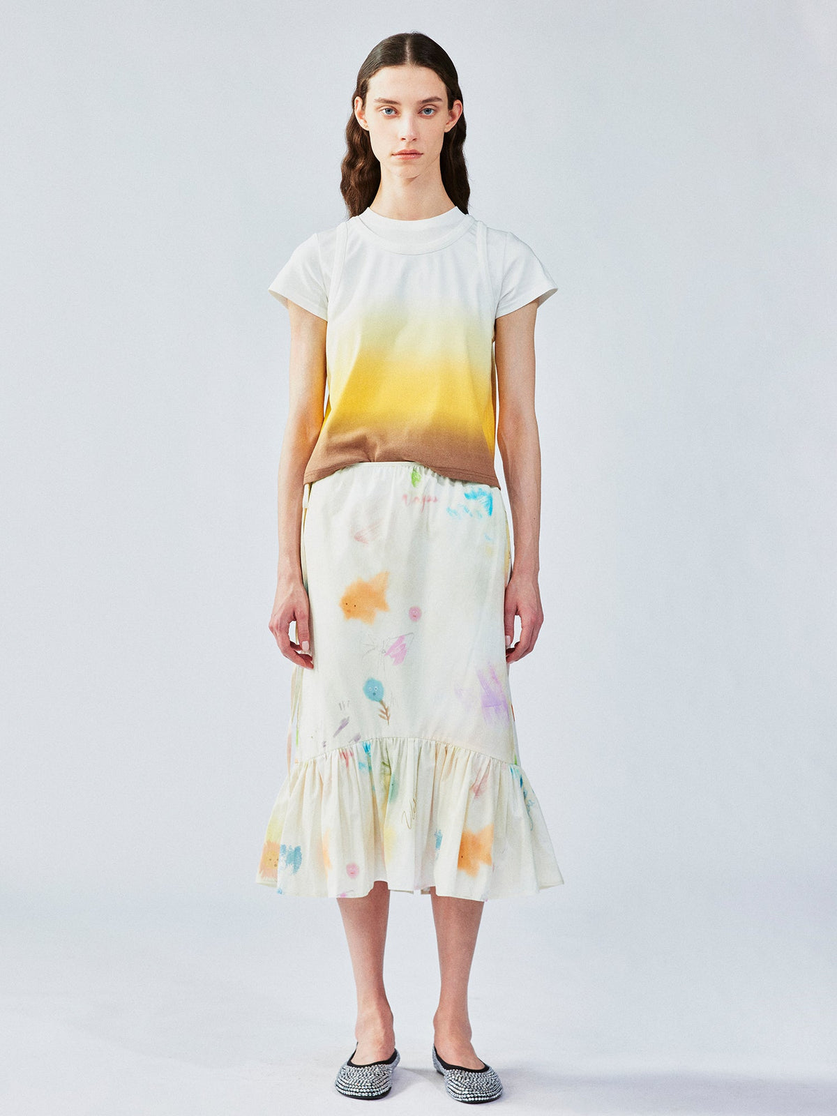 Hand-drawn dreamy fishtail skirt