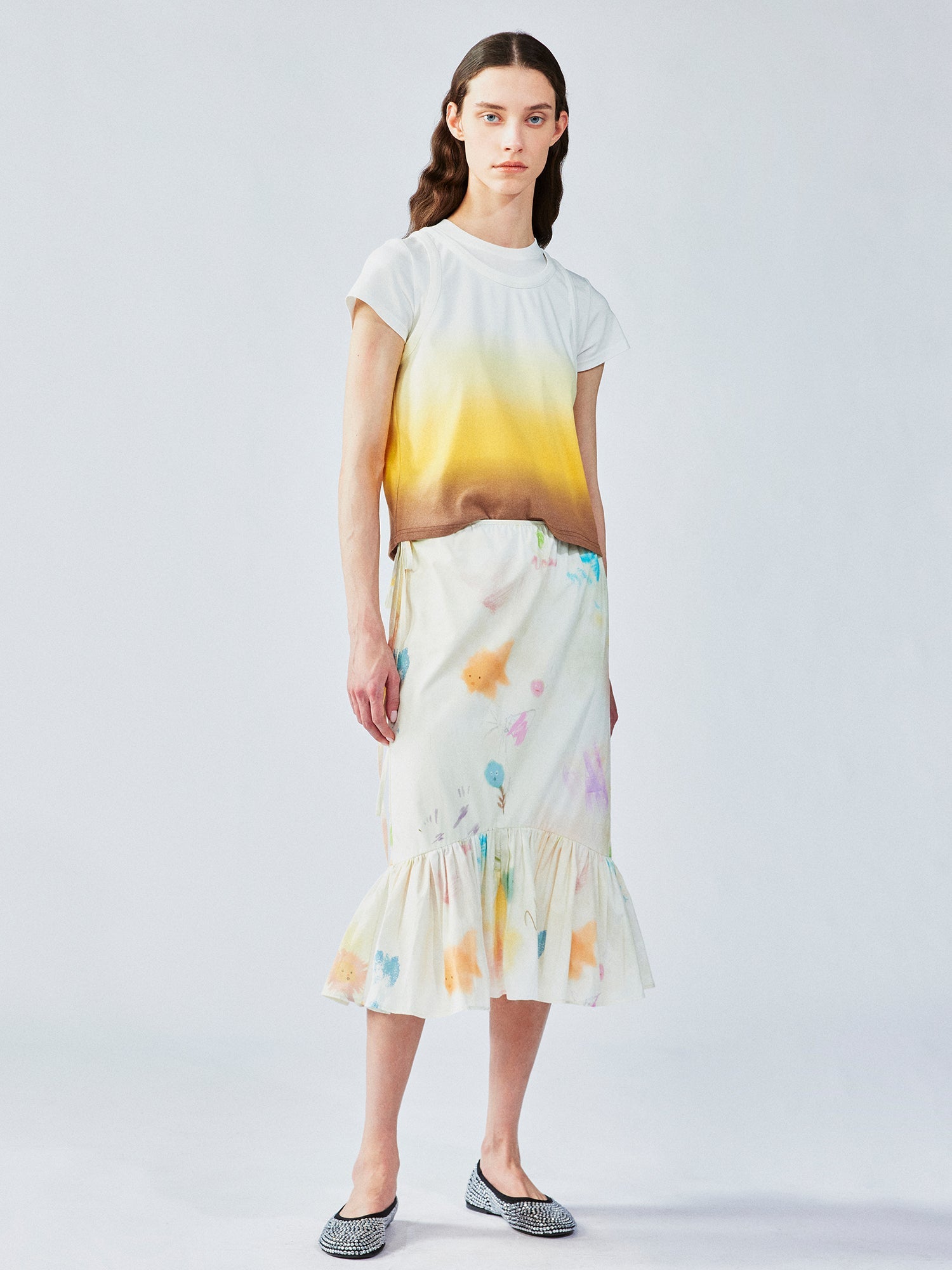 Hand-drawn dreamy fishtail skirt