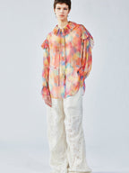 Dreamy light ruffle collar blouse