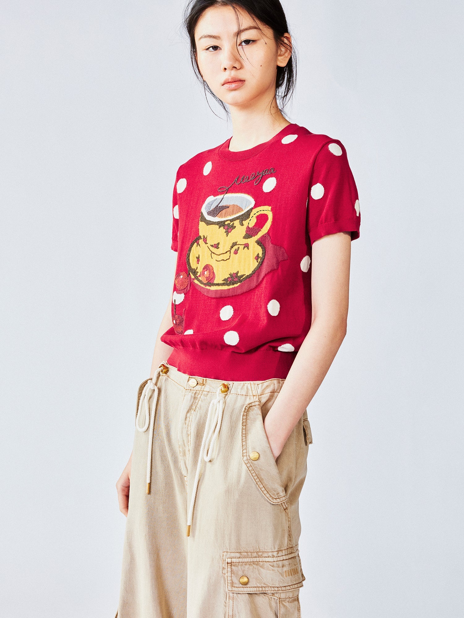 Afternoon tea-inspired knit tee