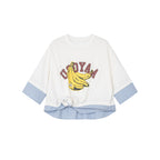 3DツイストフェイクツーピースシャツTシャツ