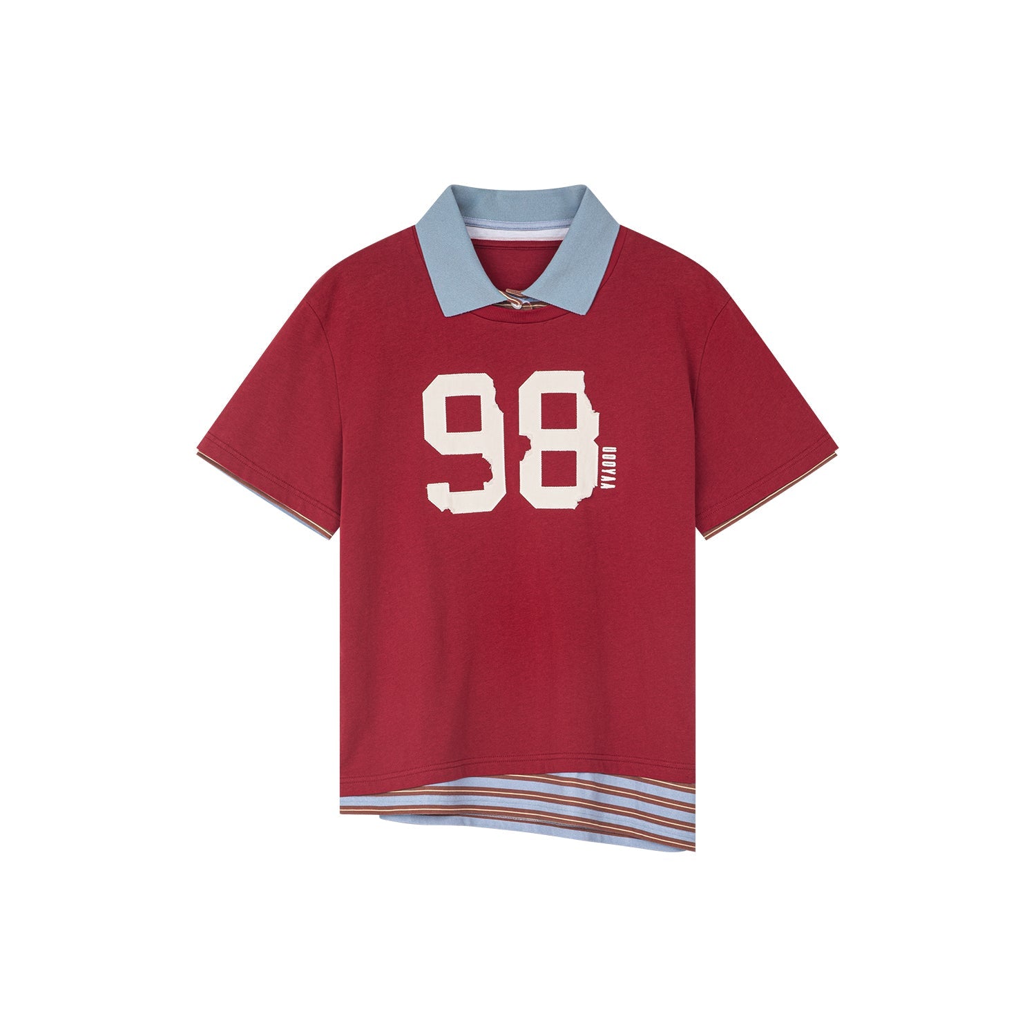 Faux two-piece polo tee