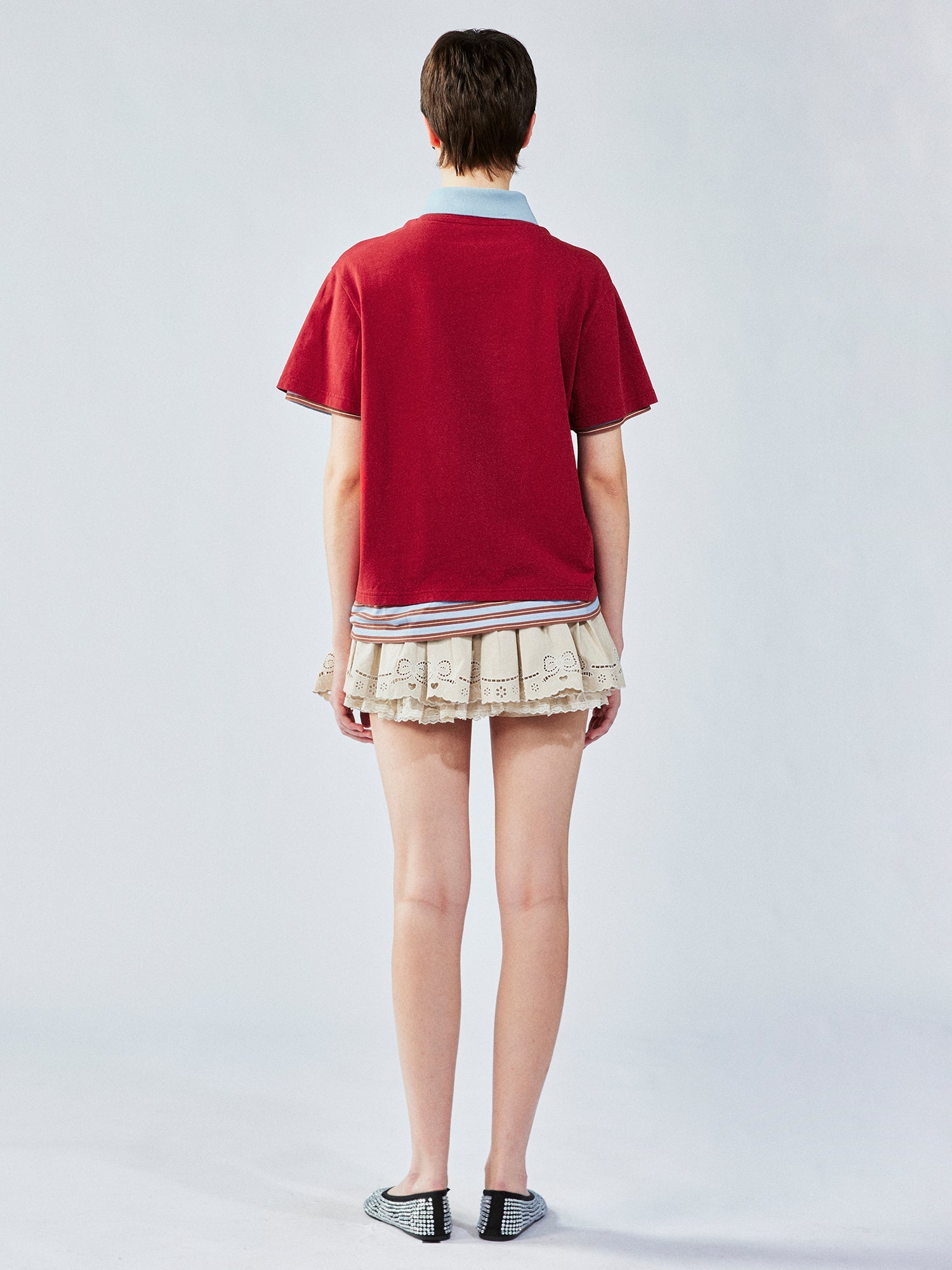 Faux two-piece polo tee