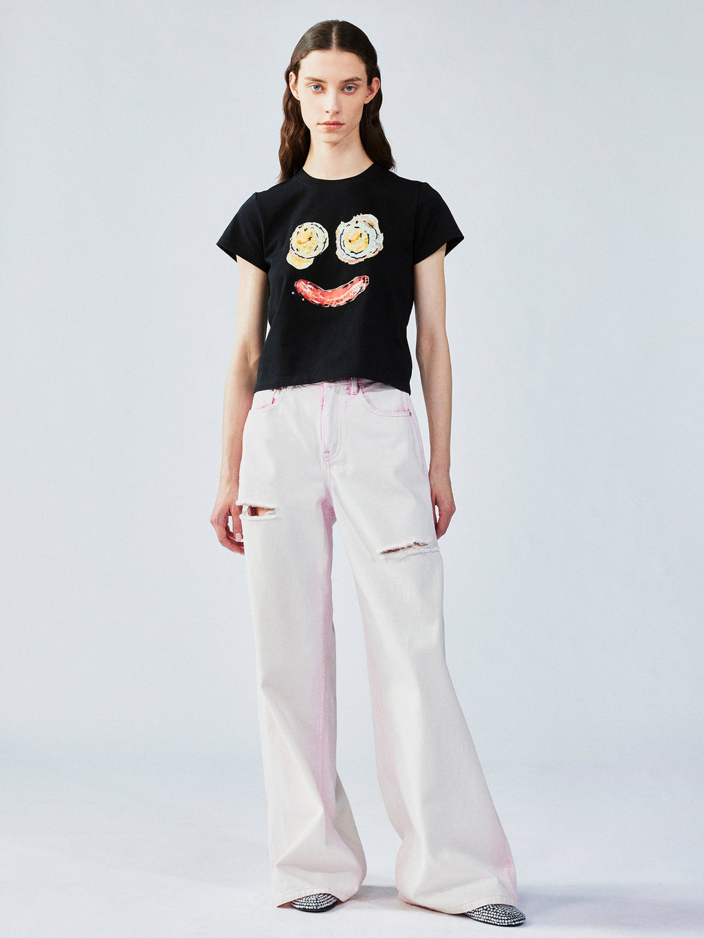 Sausage & egg embroidered tee