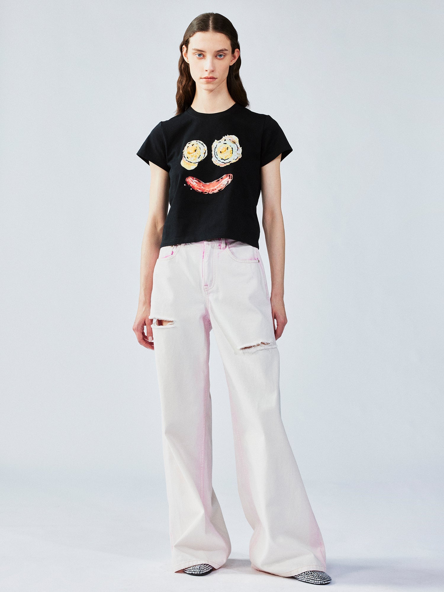 Sausage & egg embroidered tee