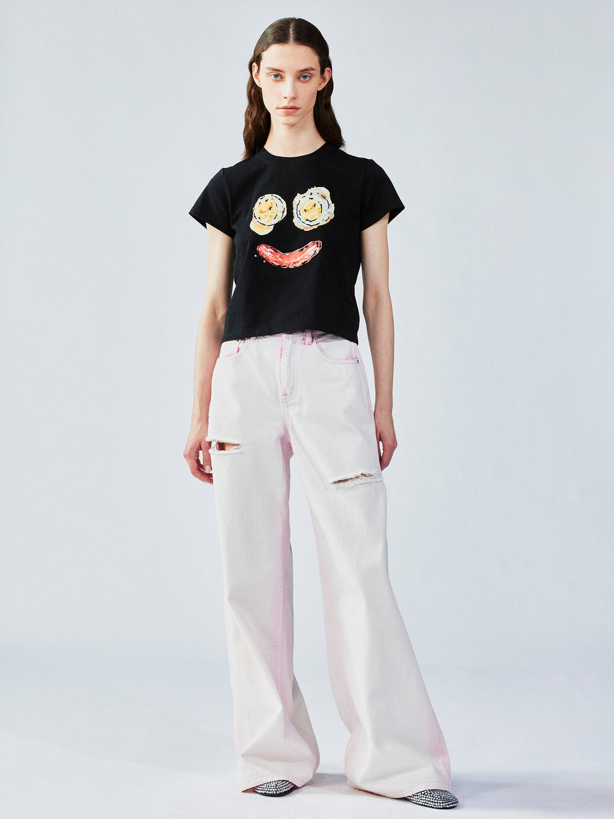 Sausage & egg embroidered tee