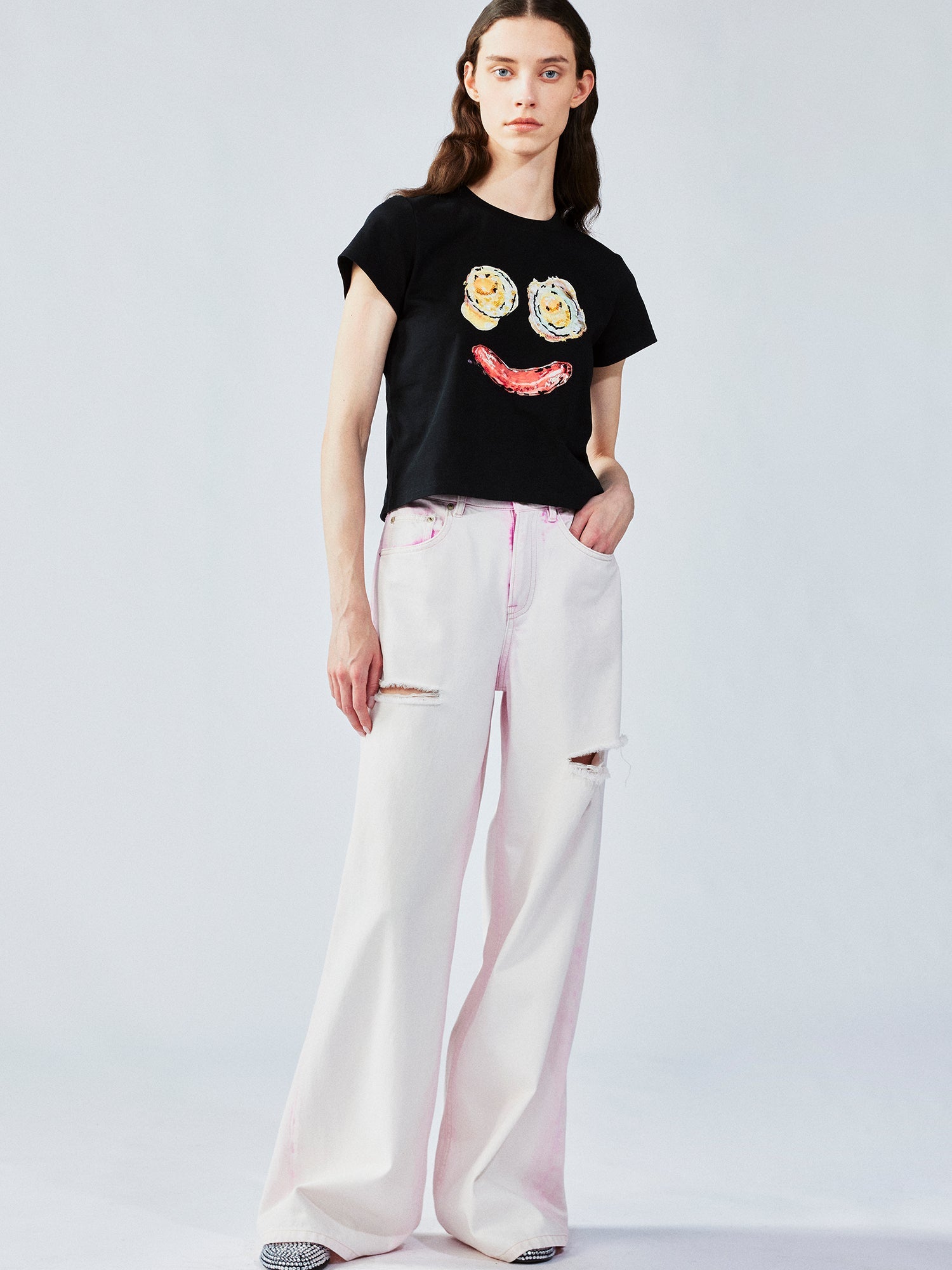 Sausage & egg embroidered tee