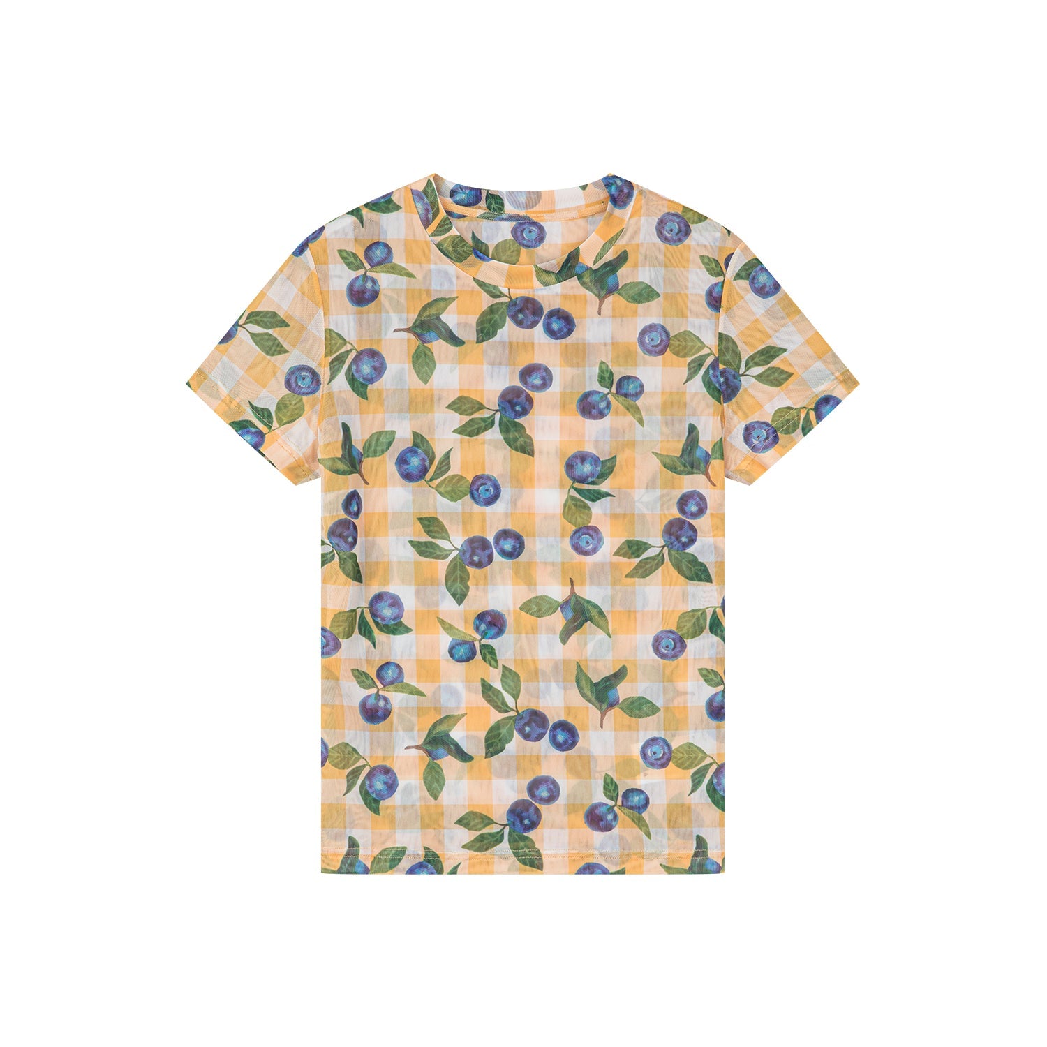 Blueberry mesh print tee