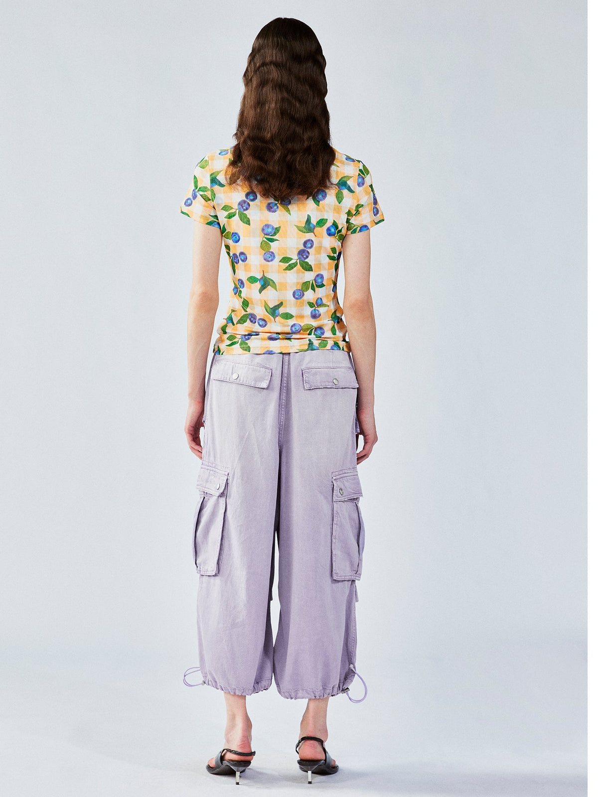 Blueberry mesh print tee