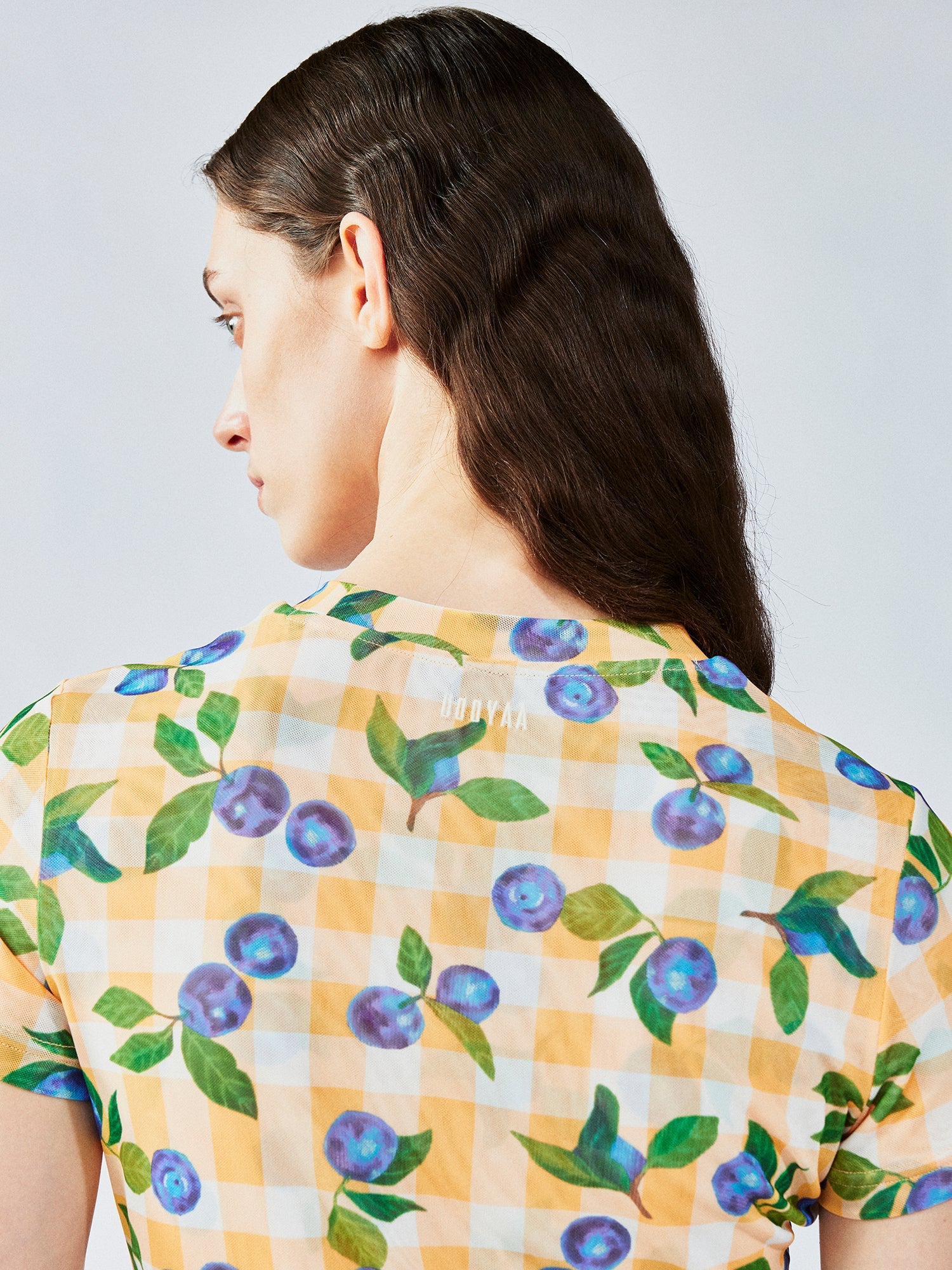 Blueberry mesh print tee