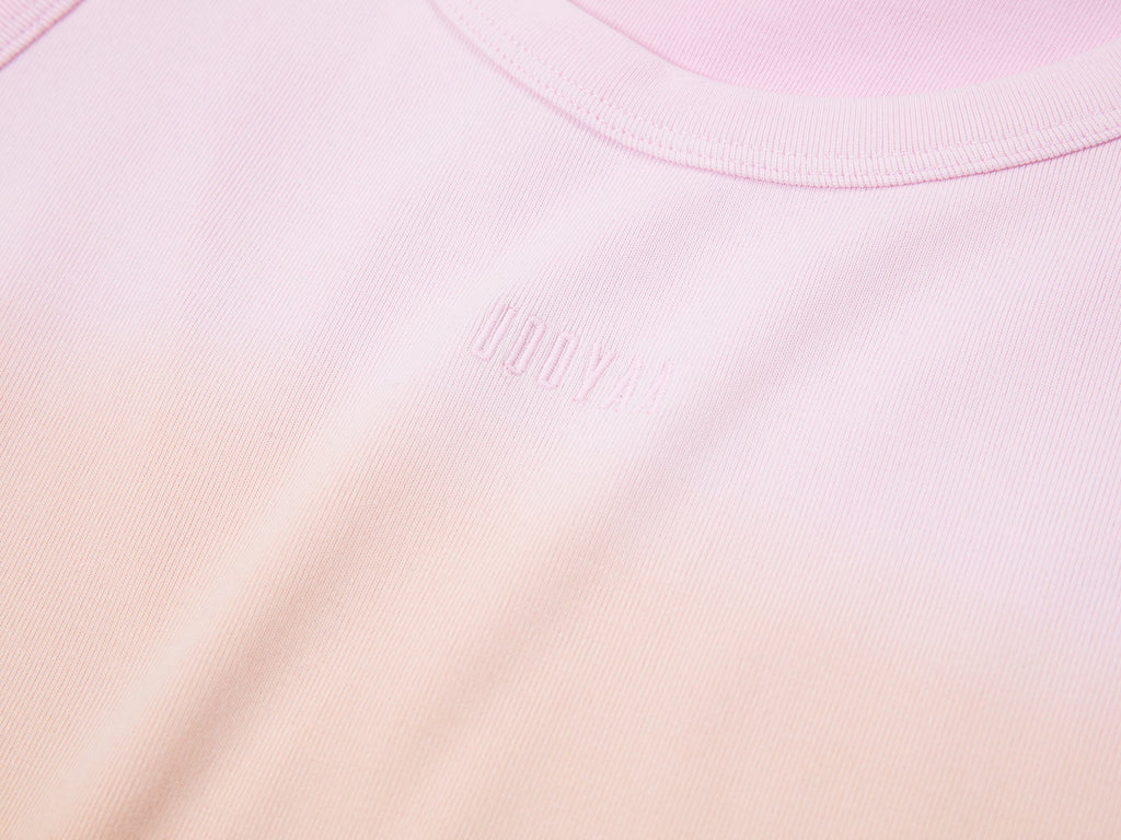 Gradient light faux two-piece tank tee