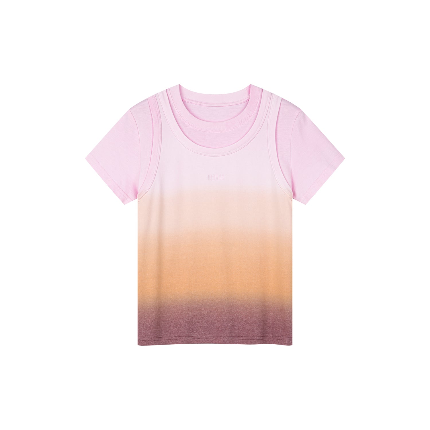 グラデーションライトフェイクツーピースタンクTシャツ
