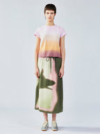 Gradient light faux two-piece tank tee