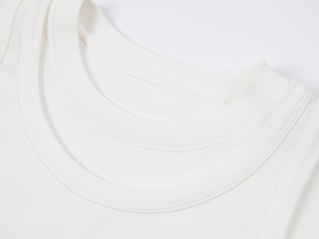 Gradient vest-layered tee