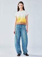 Gradient vest-layered tee