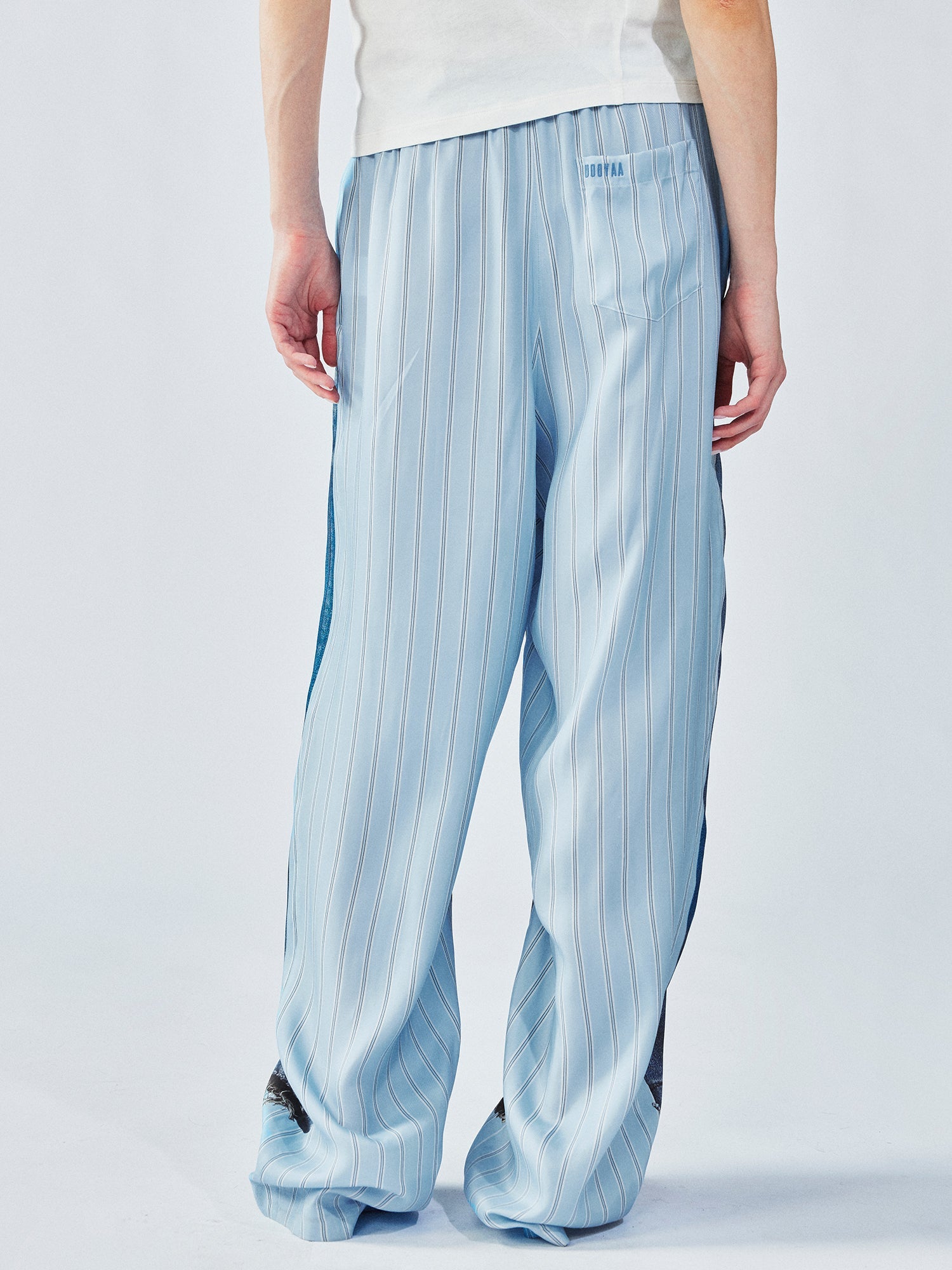 Surreal denim print pants