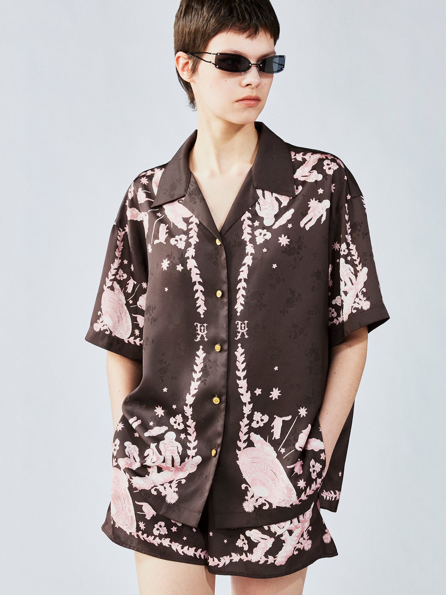 UFO cat jacquard shirt