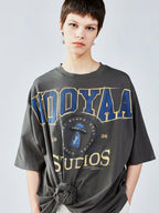 UFO cat knotted tee