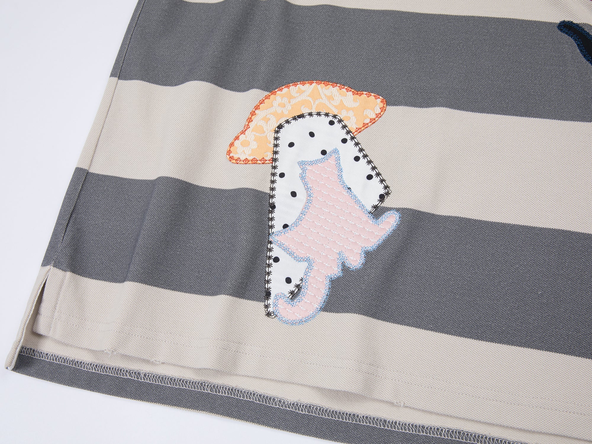 UFO cat appliqué polo tee