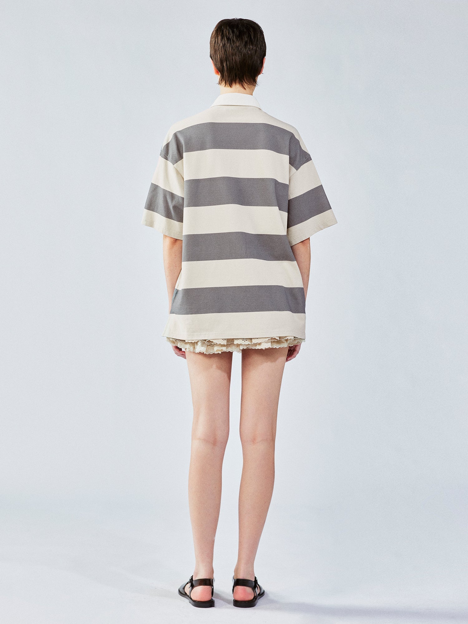 UFO cat appliqué polo tee