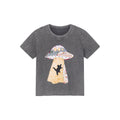 UFO cat appliqué embroidery tee