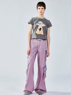 UFO cat appliqué embroidery tee