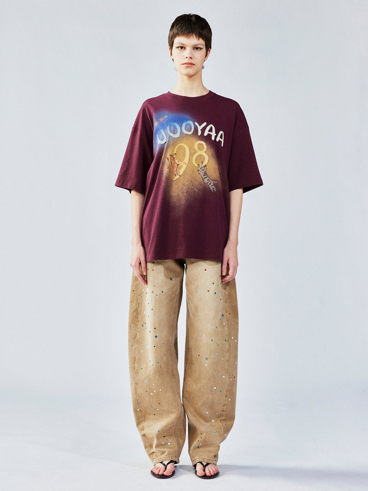 UFO cat print tee