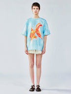 Sequin goldfish pullover