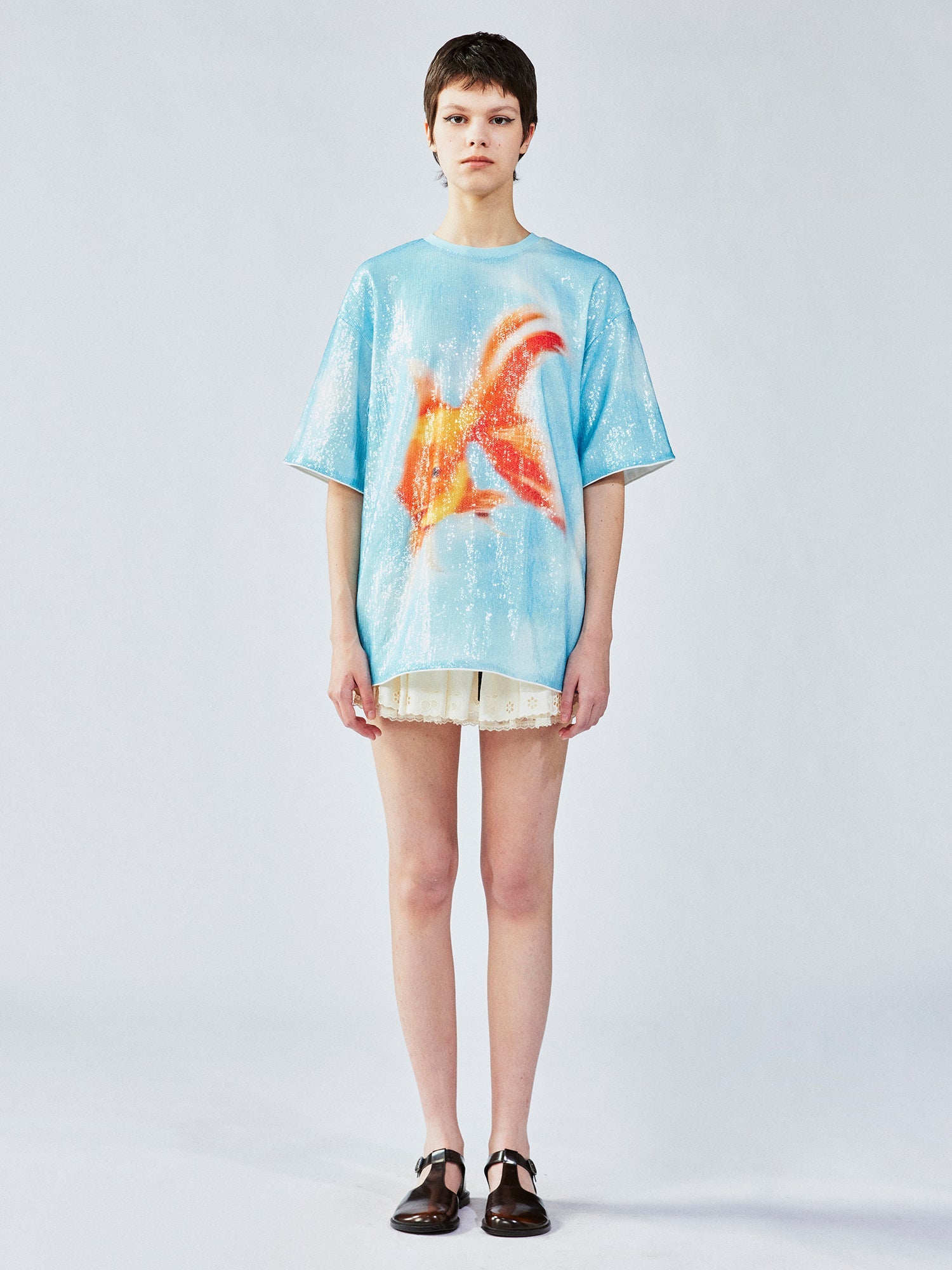Sequin goldfish pullover
