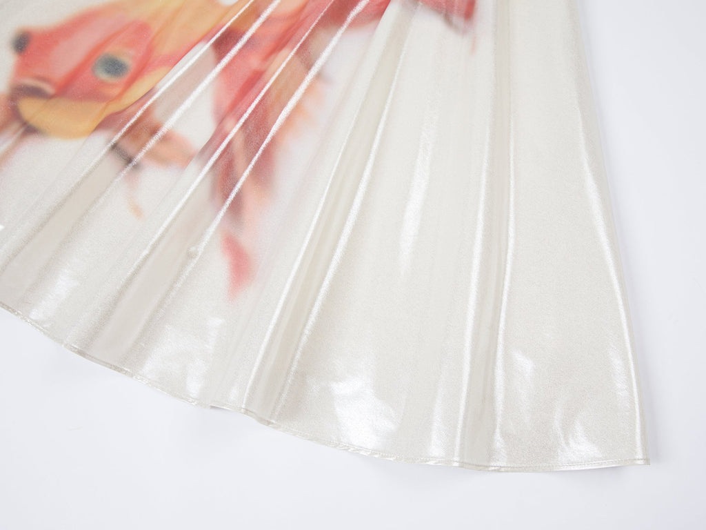 Foil goldfish camisole dress