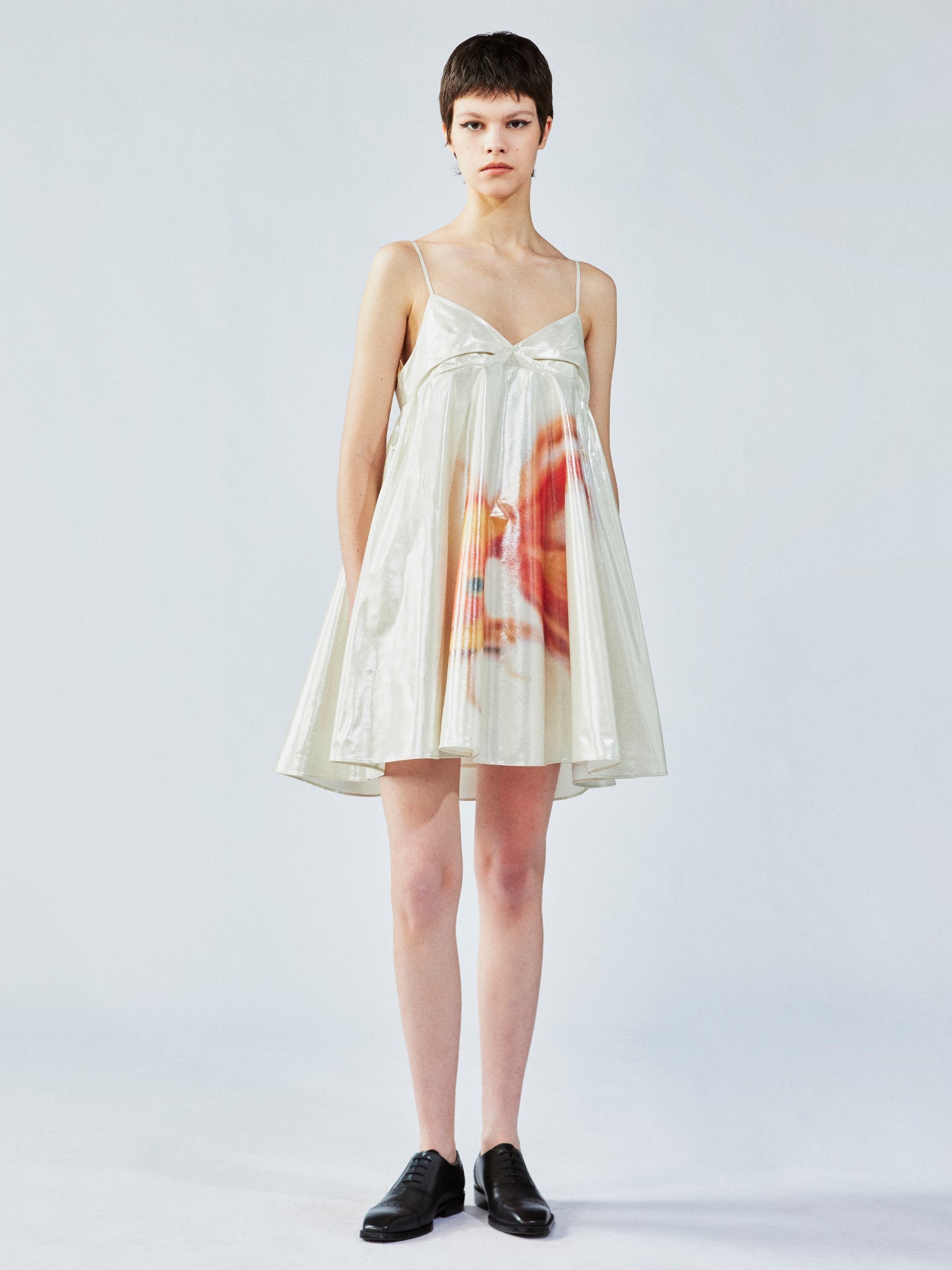 Foil goldfish camisole dress