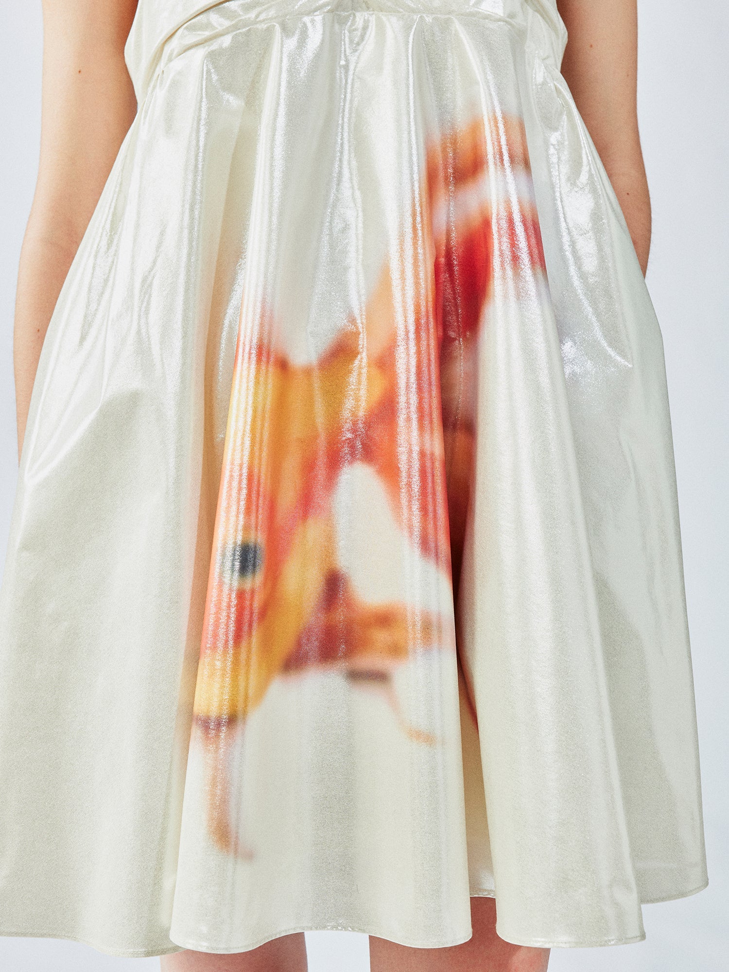 Foil goldfish camisole dress