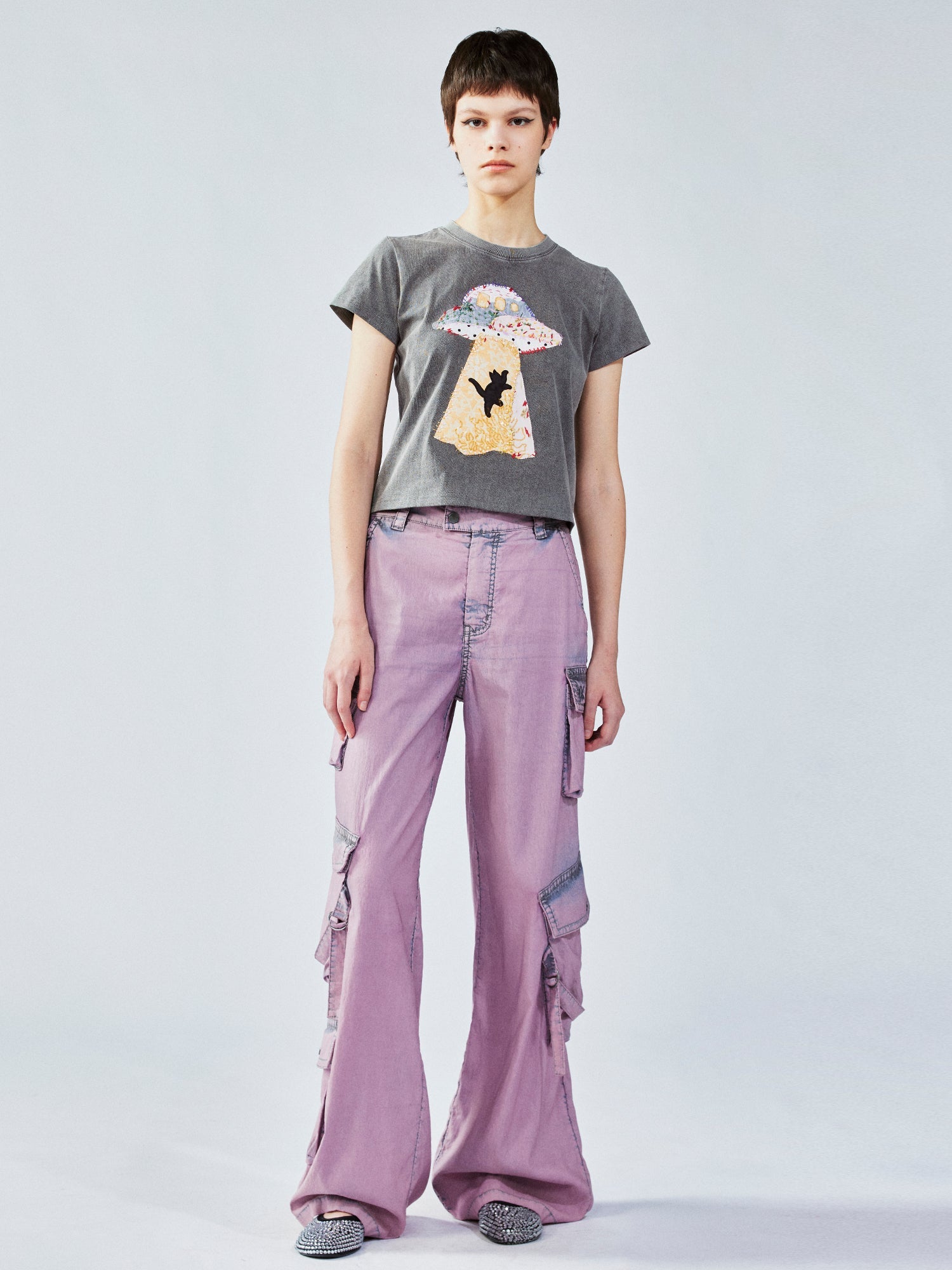 Lavender washed utility pants