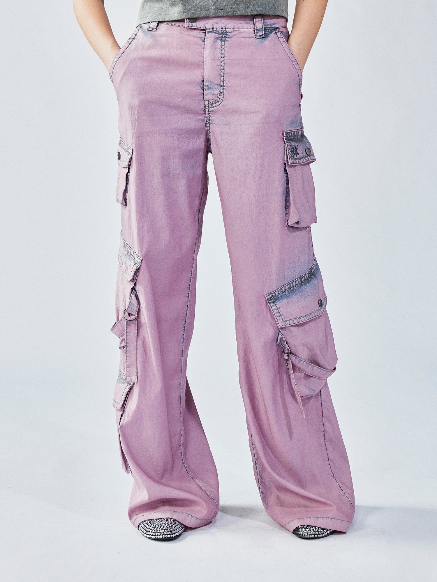 Lavender washed utility pants