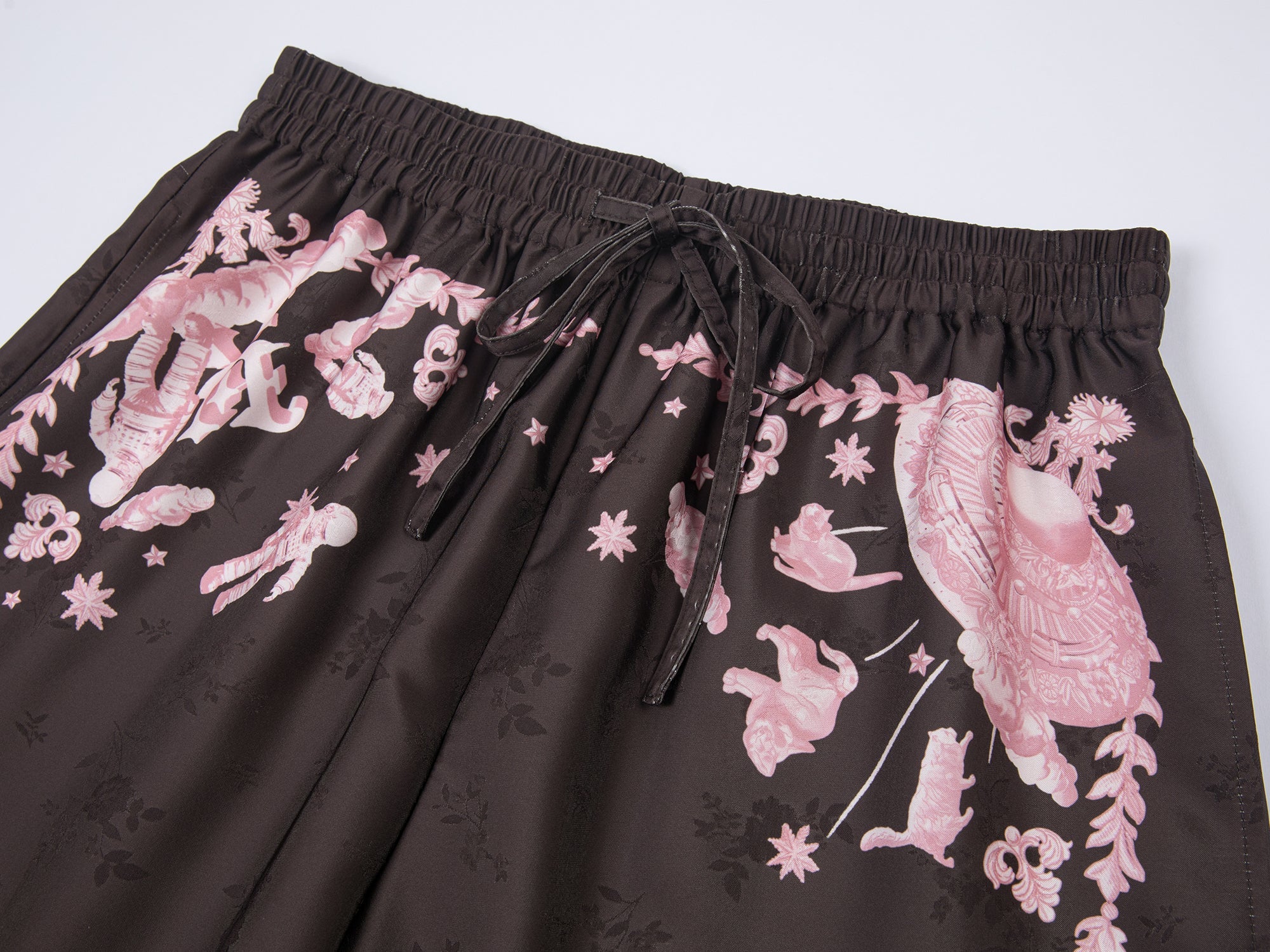 UFO cat jacquard pants