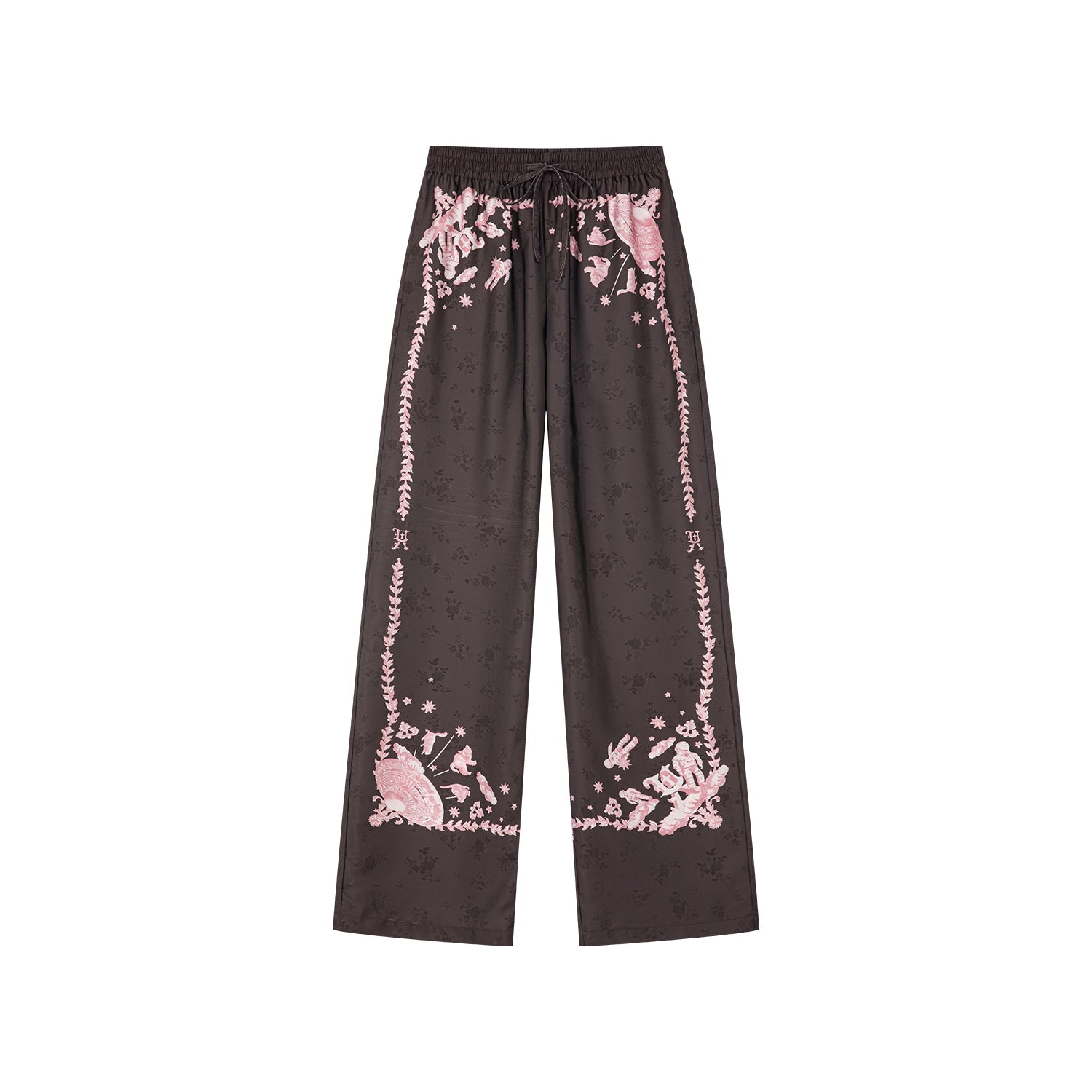 UFO cat jacquard pants