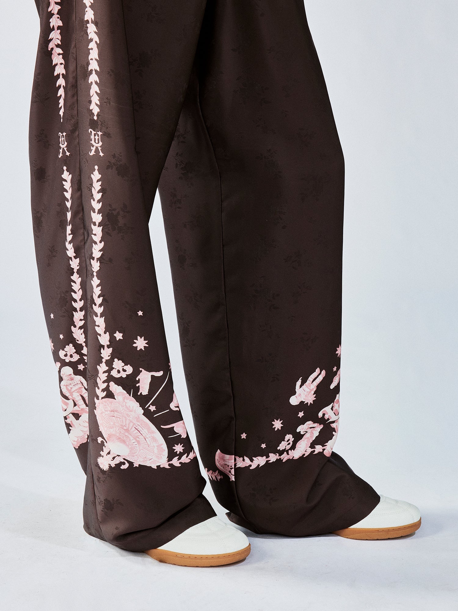 UFO cat jacquard pants