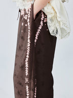 UFO cat jacquard pants