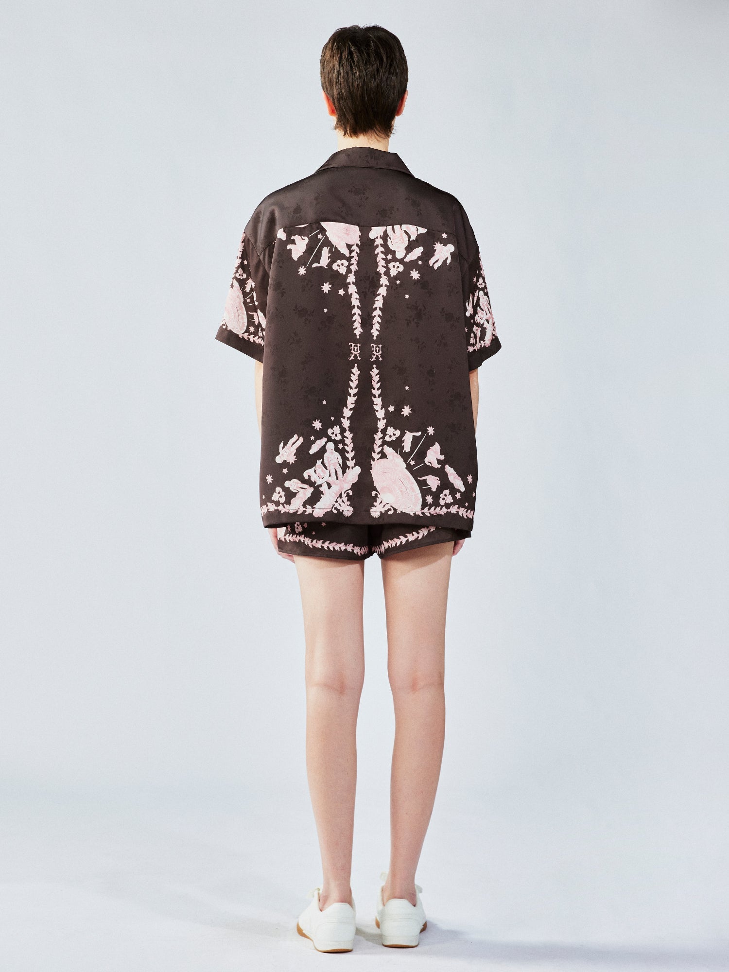 UFO cat jacquard shorts