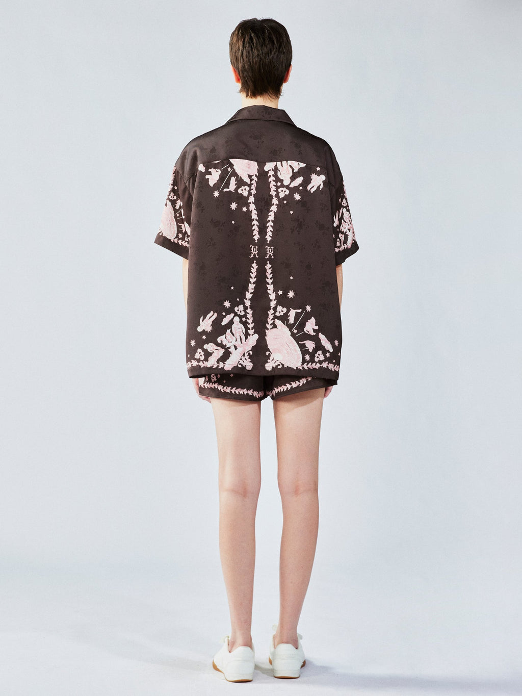 UFO cat jacquard shorts