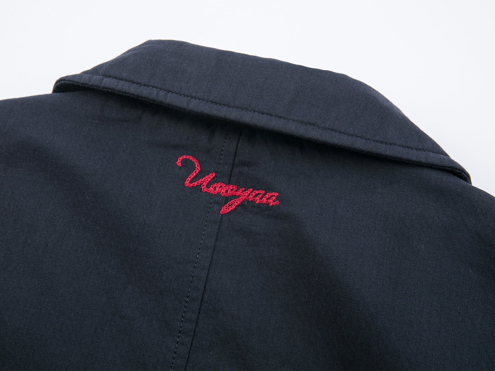 Padded jacket with love and food appliqué embroidery