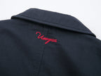 Padded jacket with love and food appliqué embroidery
