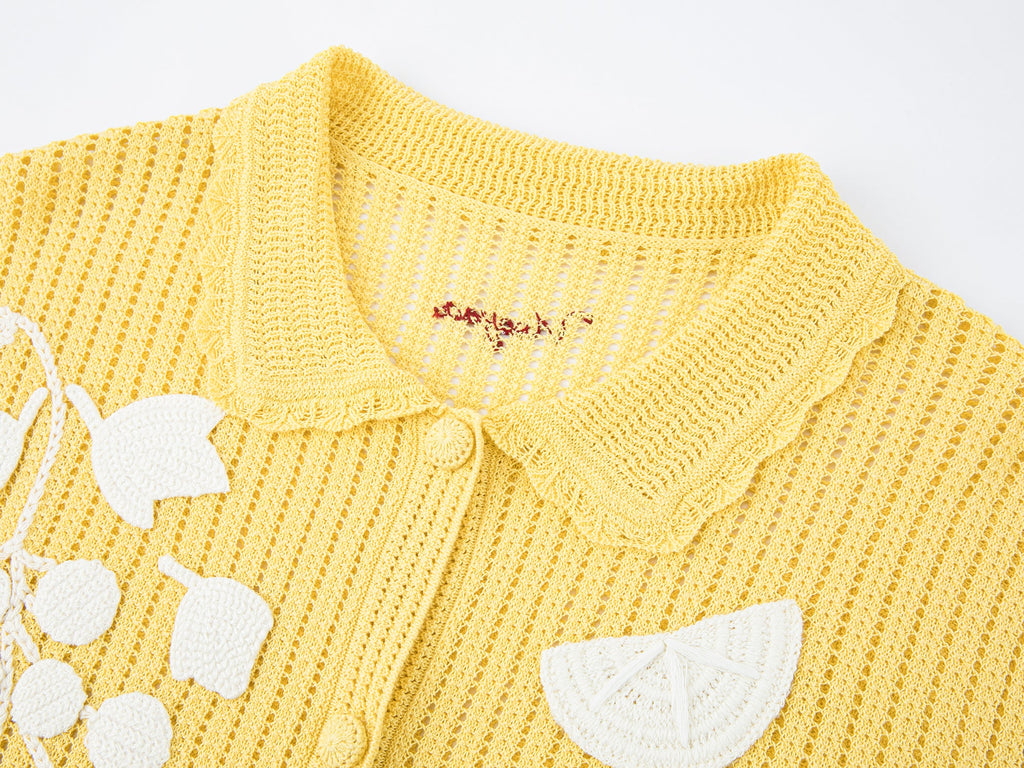 Food & love granny-style knitted sweater