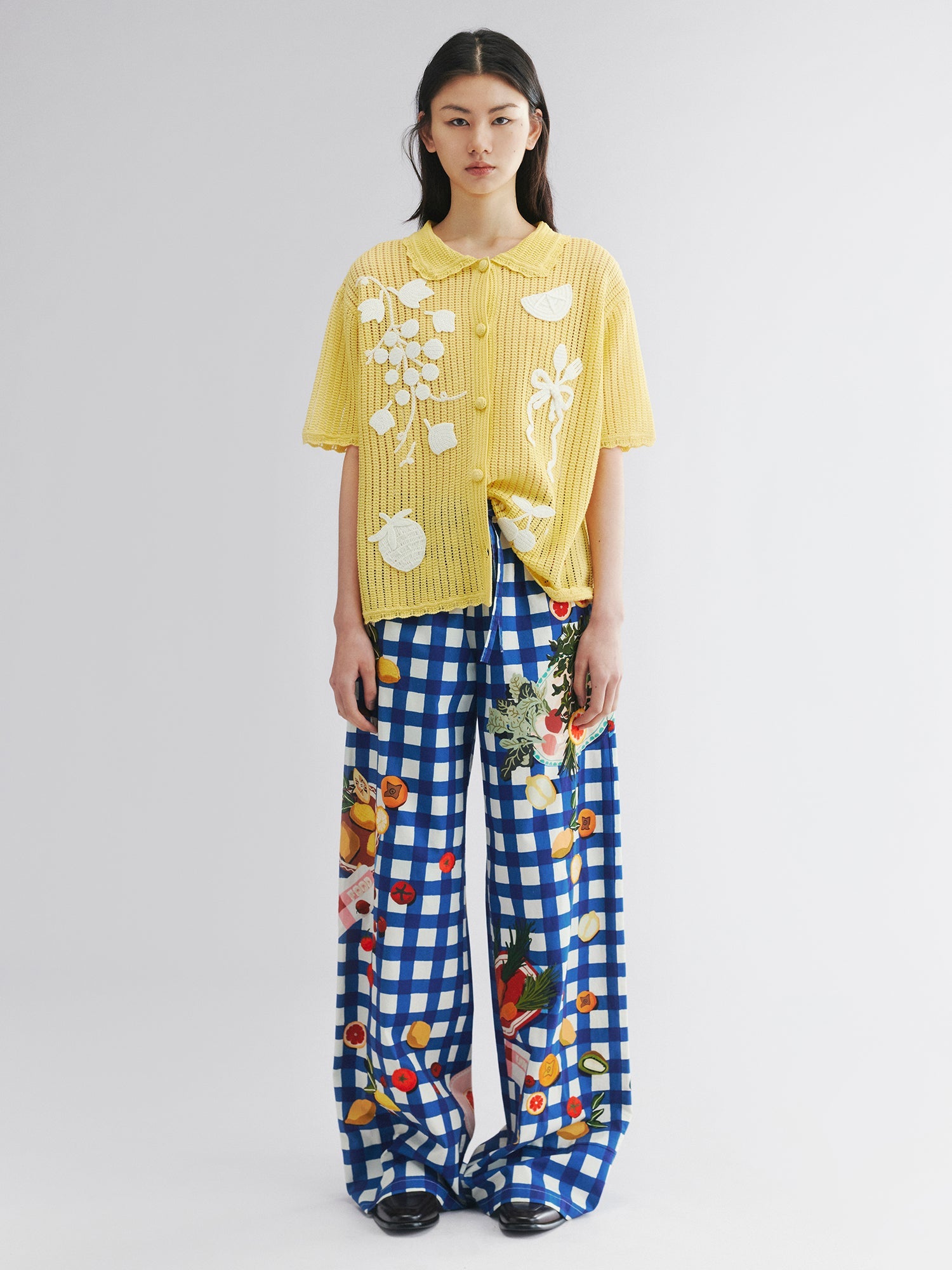 Food & love granny-style knitted sweater