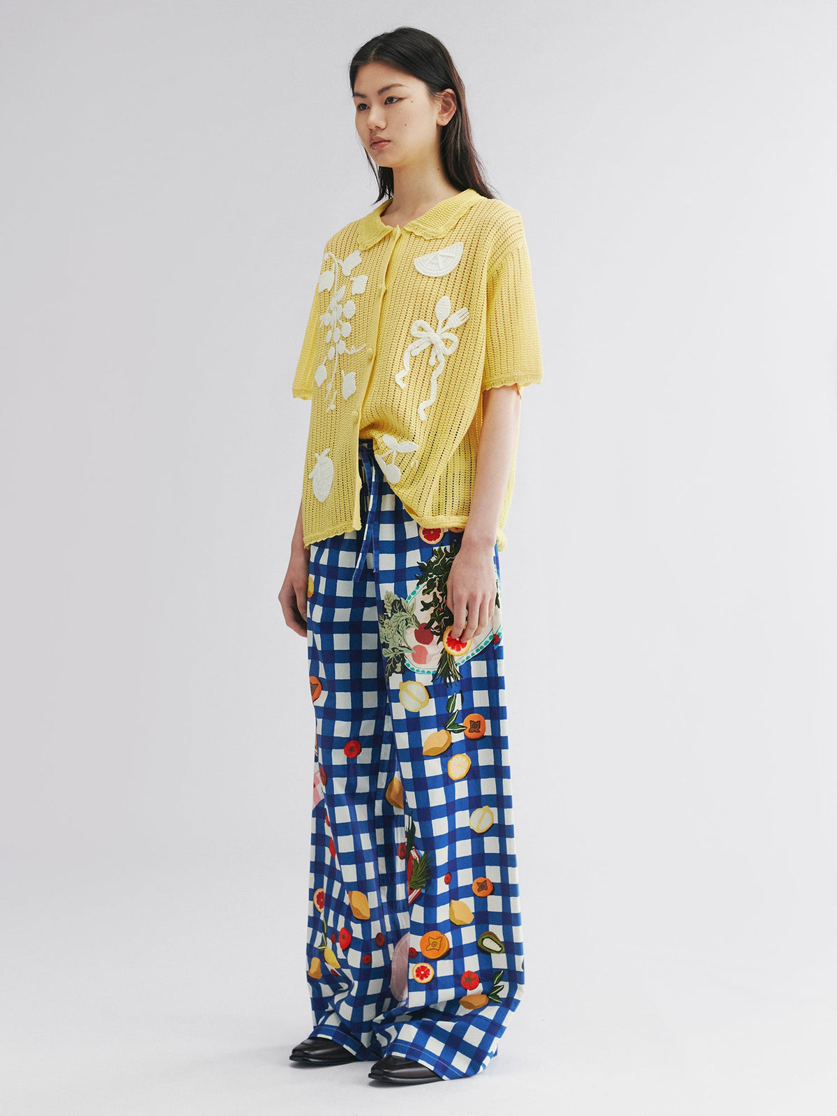 Food & love granny-style knitted sweater