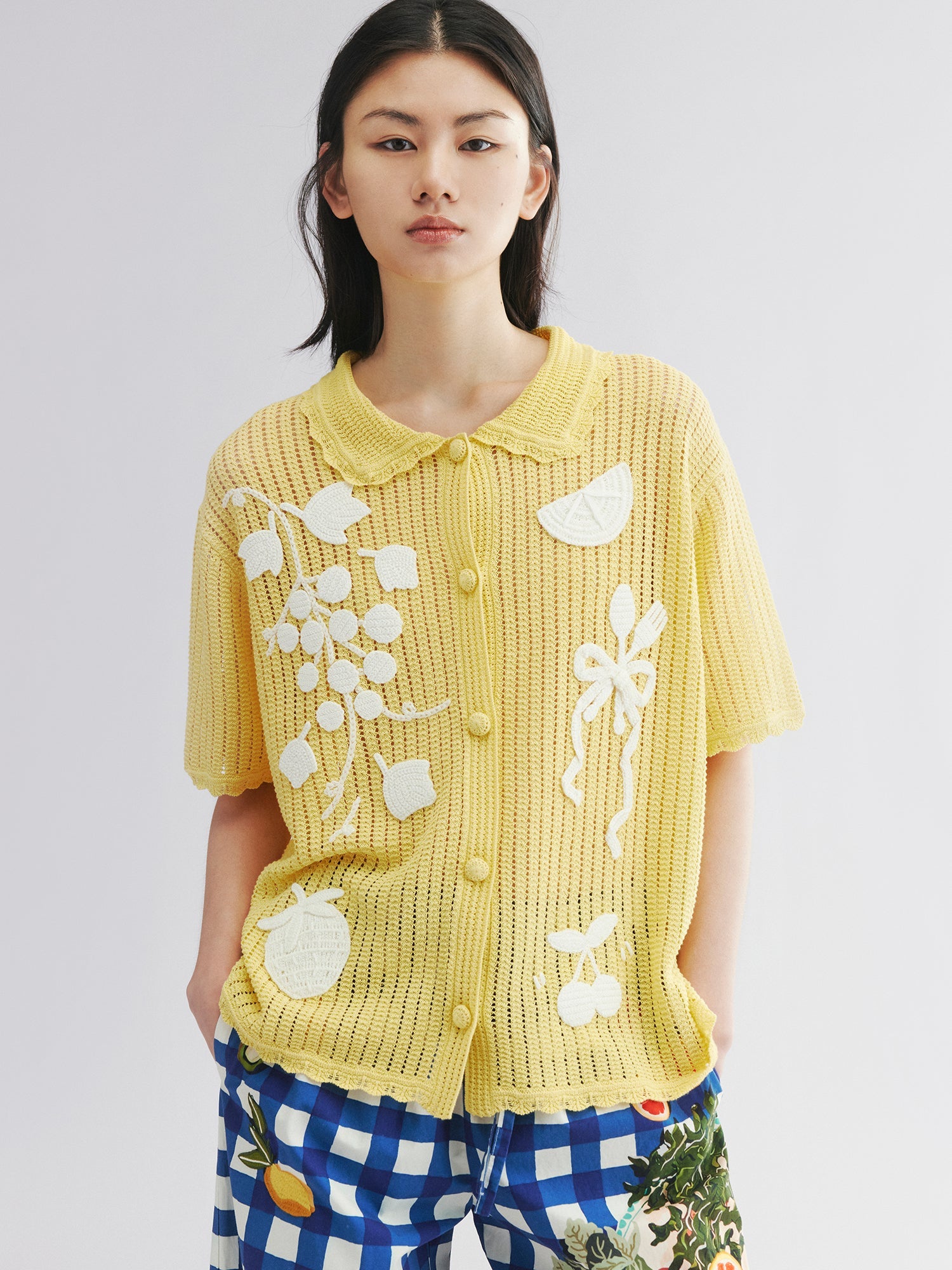 Food & love granny-style knitted sweater