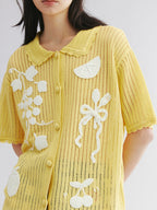 Food & love granny-style knitted sweater