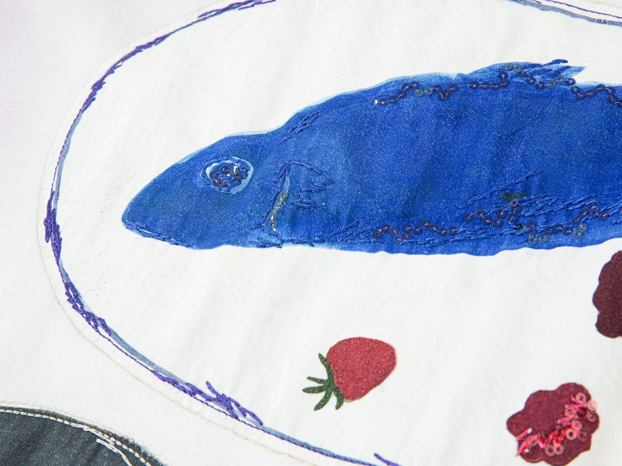 Hand-drawn fish-on-plate graphic tee
