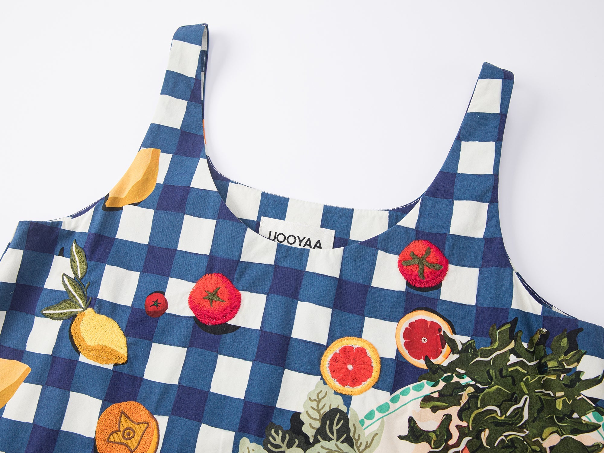 Picnic scene graphic tank dress