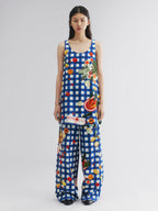 Picnic scene graphic tank dress
